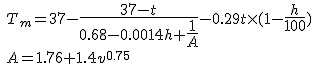 ミスナール体感温度　計算式